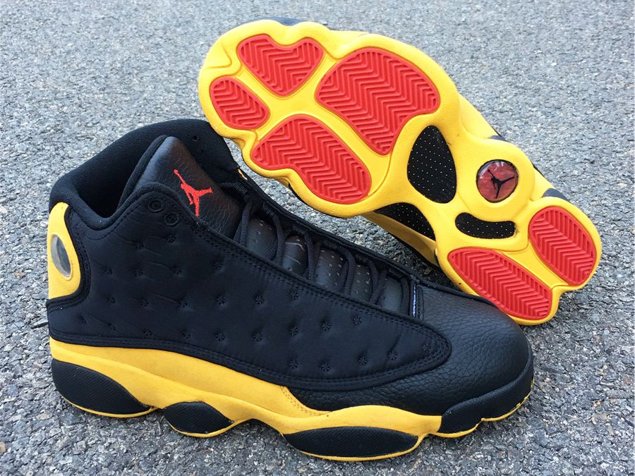 Air Jordan 13 Carmelo Anthony Class of 2002 Black Yellow-University Red Shoes